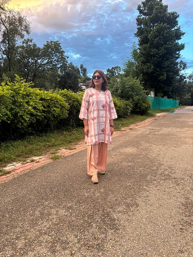 Blush Check Trail with Salwar Set
