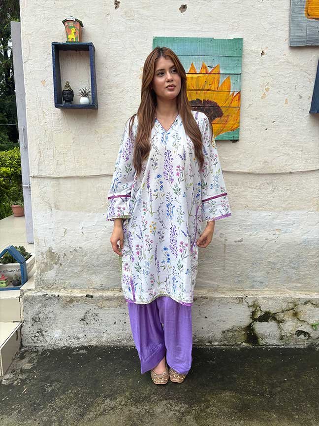 Lilac and Petal Perfection with Salwar Set