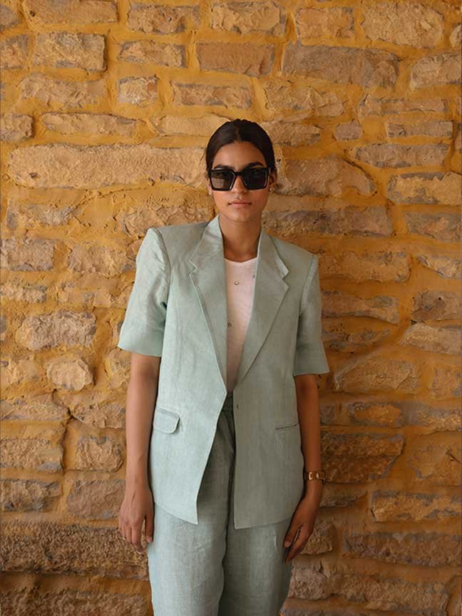 Mint modern blazer set