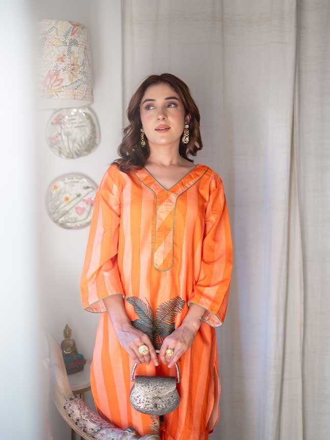 Orange Tiger Print Coord Set