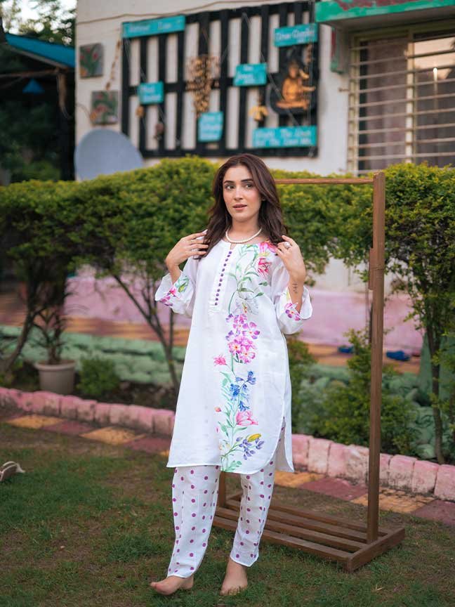 Pink Oasis with Tulip Pants Coord Set
