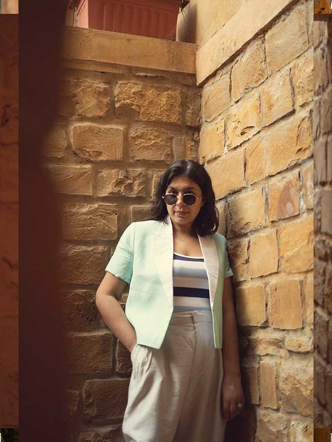 Sunset linen look blazer set